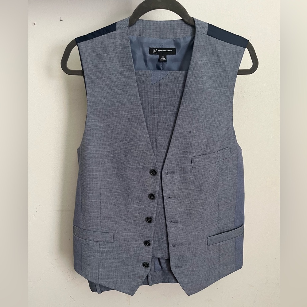 Men’s 2-piece INC International Concepts Blue Vest with Matching Pant - Picture 2 of 9